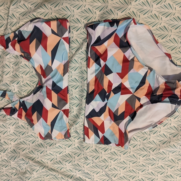Lilly's Closet Colorful Geo Pattern Active Bikini - Picture 5 of 6